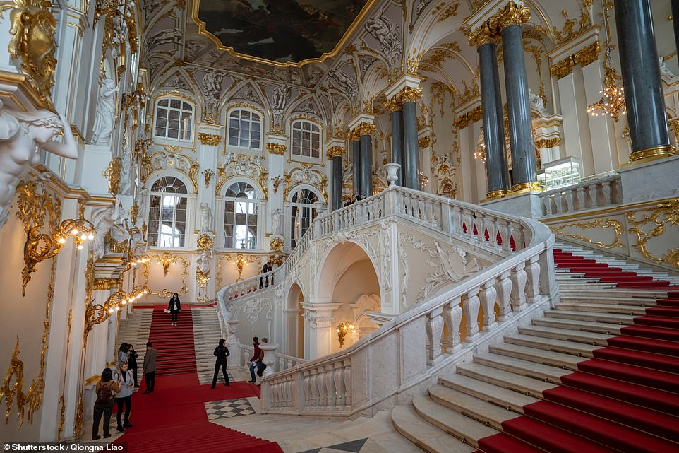 Stairway to heaven: Inside St Petersburg's lavishly decorated Winter Palace, above