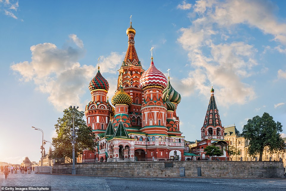 Royal tour: Cruise passengers visit St Basil's Cathedral in the Red Square, Moscow