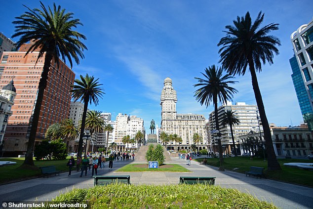 Montevideo in Uruguay, pictured, is dubbed the world's most relaxed capital