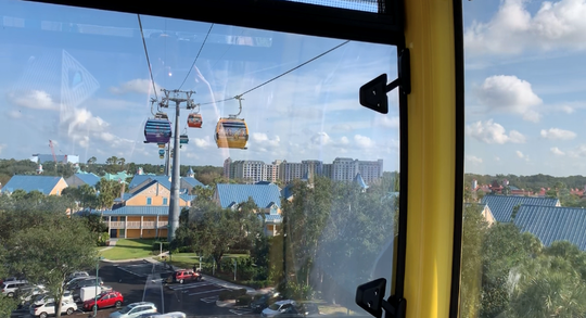 The new Disney Skyliner, opening Sept. 29 at Walt Disney World in Orlando, connects resorts with Epcot and Hollywood Studios.