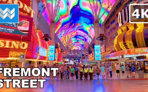Fremont Street Experience - Las Vegas Walking Tour - 2020 Travel Guide 【4K】