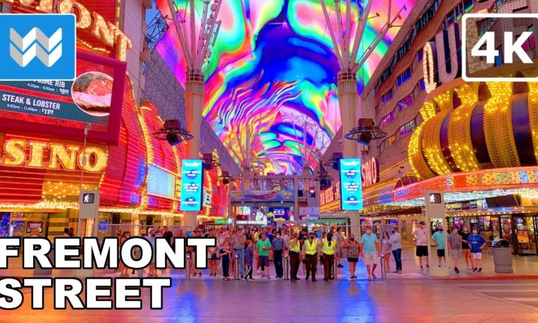 Fremont Street Experience - Las Vegas Walking Tour - 2020 Travel Guide 【4K】