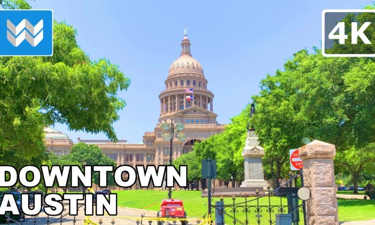 [4K] Downtown Austin, Texas (State Capital) USA - Walking Tour & Travel Guide 🎧 Binaural City Sound