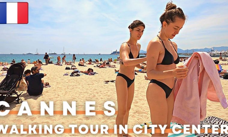 Cannes France 25 May 2022 Walking Tour Travel Guide Beach Side,City Center,Film Festival-4K UHD60FPS