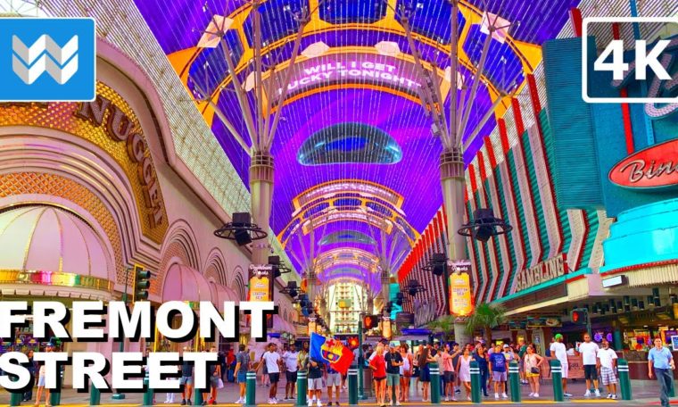 [4K] Fremont Street Experience Las Vegas 2022 Walking Tour & Travel Guide (Before The Flood)