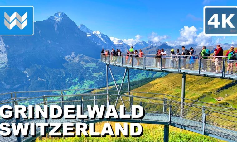 [4K] First Cliff Walk in Grindelwald Switzerland 🇨🇭 2022 Thrill Walking Tour & Travel Guide 🎧